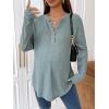 image:imageMakeMeChic Womens Maternity Long Sleeve Shirts Round Neck Loose Pregnancy Tee TopsOlive Green