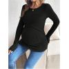 image:imageMakeMeChic Womens Maternity Shirts Knit Wrap Nursing Top Fall Maternity ClothesBlack