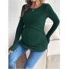 image:imageMakeMeChic Womens Maternity Shirts Knit Wrap Nursing Top Fall Maternity ClothesGreen