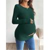 image:imageMakeMeChic Womens Maternity Shirts Knit Wrap Nursing Top Fall Maternity ClothesGreen