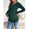 image:imageMakeMeChic Womens Maternity Shirts Knit Wrap Nursing Top Fall Maternity ClothesGreen