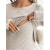 image:imageMakeMeChic Womens Maternity Shirts Knit Wrap Nursing Top Fall Maternity ClothesKhaki