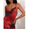 image:imageMakeMeChic Womens Sheer Cheetah Maxi Dress Backless Criss Cross Floral Beach Coverup DressDark Red