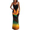 image:imageMakeMeChic Womens Sheer Cheetah Maxi Dress Backless Criss Cross Floral Beach Coverup DressGreen Multi