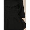 image:imageMakeMeChic Womens Babydoll Fall Tops Crew Neck Half Sleeve Blouse Shirts Ruffle Hem Going Out TopsBlack