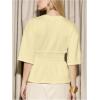 image:imageMakeMeChic Womens Babydoll Fall Tops Crew Neck Half Sleeve Blouse Shirts Ruffle Hem Going Out TopsYellow