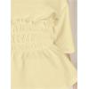image:imageMakeMeChic Womens Babydoll Fall Tops Crew Neck Half Sleeve Blouse Shirts Ruffle Hem Going Out TopsYellow