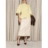 image:imageMakeMeChic Womens Babydoll Fall Tops Crew Neck Half Sleeve Blouse Shirts Ruffle Hem Going Out TopsYellow