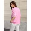 image:imageMakeMeChic Womens Bow Crew Neck T Shirt Short Sleeve Oversized Y2k Tee Tops StreetwearPink