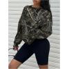 image:imageMakeMeChic Womens Camo Sweatshirt Camo Long Sleeve Shirt Crew Neck Oversized Sweatshirts TopArmy Green