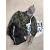 image:imageMakeMeChic Womens Camo Sweatshirt Camo Long Sleeve Shirt Crew Neck Oversized Sweatshirts TopArmy Green