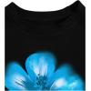 image:imageMakeMeChic Womens Floral Print Short Sleeve Tee Shirts Crew Neck Summer Crop TopsBlack and Blue