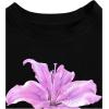 image:imageMakeMeChic Womens Floral Print Short Sleeve Tee Shirts Crew Neck Summer Crop TopsBlack and Pink