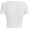 image:imageMakeMeChic Womens Floral Print Short Sleeve Tee Shirts Crew Neck Summer Crop TopsWhite and Blue