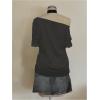 image:imageMakeMeChic Womens Graphic Tee Off The Shoulder Top Y2k Oversized Short Sleeve T ShirtBlack