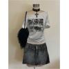 image:imageMakeMeChic Womens Graphic Tee Off The Shoulder Top Y2k Oversized Short Sleeve T ShirtWhite