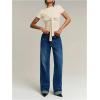 image:imageMakeMeChic Womens Knit Cap Sleeve Tops Mock Neck Shirts Slim Fitted Going Out Tees Y2k Clothes 2025Apricot