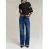 image:imageMakeMeChic Womens Knit Cap Sleeve Tops Mock Neck Shirts Slim Fitted Going Out Tees Y2k Clothes 2025Black B