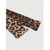 image:imageMakeMeChic Womens Leopard Off Shoulder Crop Top Ruched Long Sleeve Y2K Tee Shirt TopsBrown