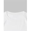 image:imageMakeMeChic Womens Leopard Print Bow T Shirt Crew Beck Short Sleeve Y2k Tee TopsWhite
