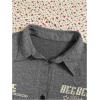 image:imageMakeMeChic Womens Number Print Tee Tops Button Front Short Sleeve Vintage 90s Summer ShirtGrey