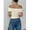 image:imageMakeMeChic Womens Off The Shoulder Tops Y2k Trendy Summer Going Out TopsWhite