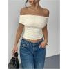 image:imageMakeMeChic Womens Off The Shoulder Tops Y2k Trendy Summer Going Out TopsWhite