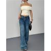 image:imageMakeMeChic Womens Off The Shoulder Tops Y2k Trendy Summer Going Out TopsWhite