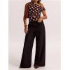 image:imageMakeMeChic Womens Polka Dots Asymmetrical Tops Going Out Y2k Crop TopsChocolate Brown