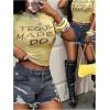 image:imageMakeMeChic Womens Summer Letter Print Y2K Going Out Tops Crew Neck Short Sleeve Crop TopYellow