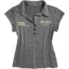 image:imageMakeMeChic Womens Number Print Tee Tops Button Front Short Sleeve Vintage 90s Summer ShirtGrey