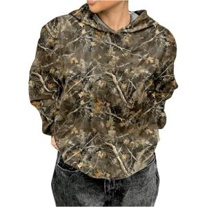 image:imageMakeMeChic Womens Camo Hoodies Oversized Graphic Sweatshirt Long Sleeve Fall PulloverWhite