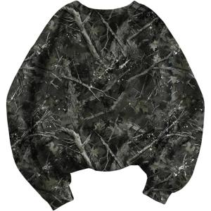 image:imageMakeMeChic Womens Camo Sweatshirt Camo Long Sleeve Shirt Crew Neck Oversized Sweatshirts TopArmy Green