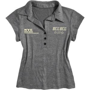 image:imageMakeMeChic Womens Number Print Tee Tops Button Front Short Sleeve Vintage 90s Summer ShirtGrey