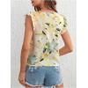 image:imageMakeMeChic Womens Blouses Floral Ruffle Cap Sleeve Square Neck Summer Shirt TopsMulticolor