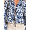 image:imageMakeMeChic Womens Boho Bell Sleeve Blouse Tie Front V Neck Tribal Print Shirt TopsBlue