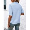 image:imageMakeMeChic Womens Boho Blouses Floral Embroidery Notched Short Sleeve Going Out TopsBlue
