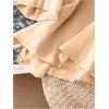 image:imageMakeMeChic Womens Boho Blouses Notch V Neck Embroidery 34 Sleeve Shirt TopsApricot