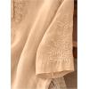 image:imageMakeMeChic Womens Boho Blouses Notch V Neck Embroidery 34 Sleeve Shirt TopsApricot