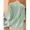 image:imageMakeMeChic Womens Boho Blouses Notch V Neck Embroidery 34 Sleeve Shirt TopsMint Green