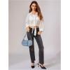 image:imageMakeMeChic Womens Chiffon Blouses Going Out Tops Long Sleeve Collared Shirt Oversized Blouse TopWhite