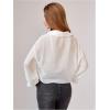 image:imageMakeMeChic Womens Chiffon Blouses Going Out Tops Long Sleeve Collared Shirt Oversized Blouse TopWhite
