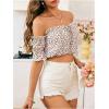 image:imageMakeMeChic Womens Ditsy Floral Blouse Off The Shoulder Short Sleeve Summer Boho Crop TopsMulticolor