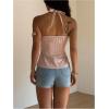 image:imageMakeMeChic Womens Elegant Halter Summer Tops Ruched Blouse Sleeveless Dressy Tank TopsPink