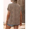 image:imageMakeMeChic Womens Graphic Print Notched Blouse Short Sleeve Summer Blouses TopsApricot