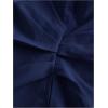 image:imageMakeMeChic Womens Lantern Sleeve V Neck Blouse Wrap Ruched Split Work Office Shirt TopsBlue