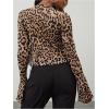 image:imageMakeMeChic Womens Leopard Print Tops Bell Sleeve Top Ruffled Tie Front Blouse ShirtsMulticolor