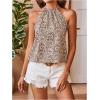 image:imageMakeMeChic Womens Paisley Print Halter Tie Back Sleeveless Summer Blouse Boho Shirt TopsApricot