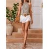 image:imageMakeMeChic Womens Paisley Print Halter Tie Back Sleeveless Summer Blouse Boho Shirt TopsApricot