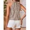 image:imageMakeMeChic Womens Paisley Print Halter Tie Back Sleeveless Summer Blouse Boho Shirt TopsApricot